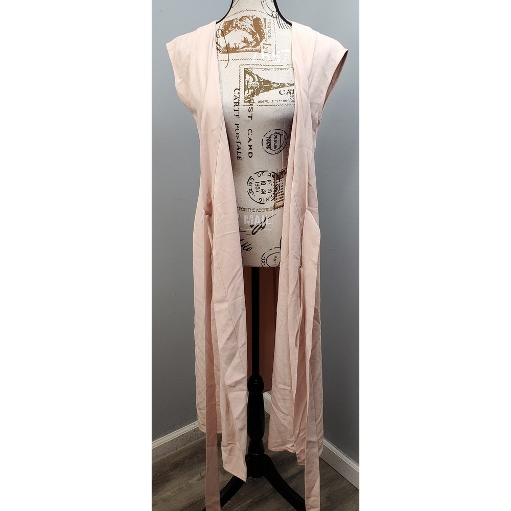 Everlane Wrap Dress Womens 0 Pink Sleeveless V-Neck Belted Waist Open Front